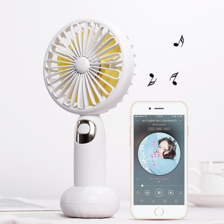 Bluetooth Speaker Desktop Small Fan USB Charging Handheld Fan(Ocean Blue)