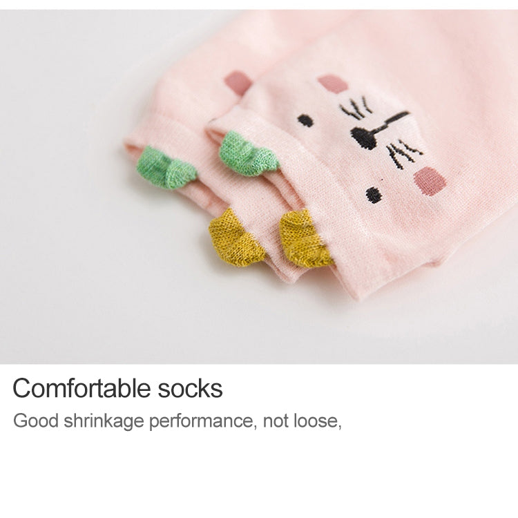 5 Pairs Women Casual Animal Ear Pattern Socks Short Cotton Cute Cat Ankle Socks