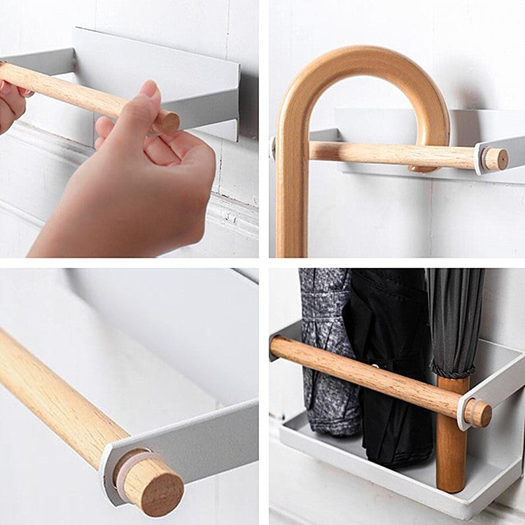 Umbrella Storage Rack Magnetic Iron Suction Wall Hanging Umbrella Stand(White)