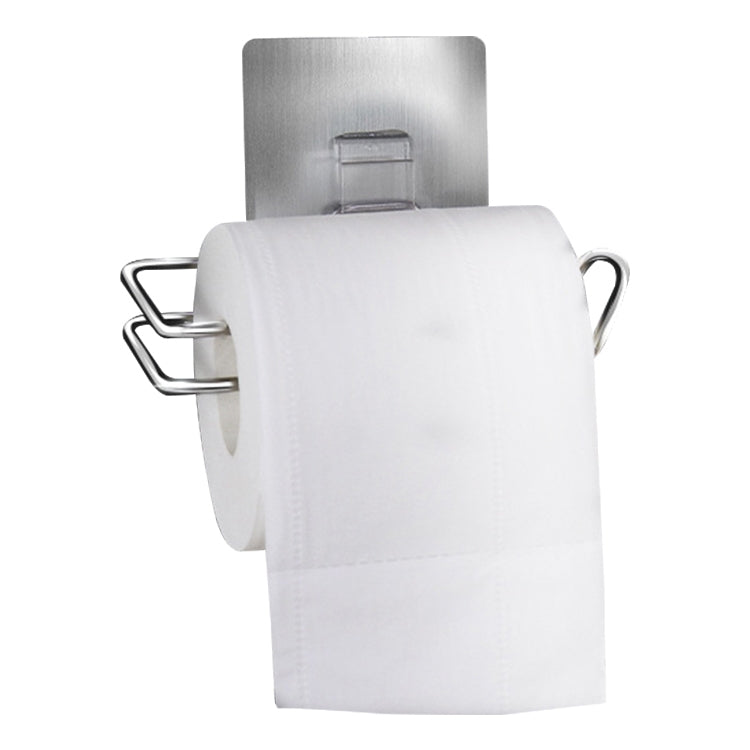 Repeatedly Reusable Punching-Free Stainless Steel Tissue Holder With Strong Traceless Hook Attachment(Silver)