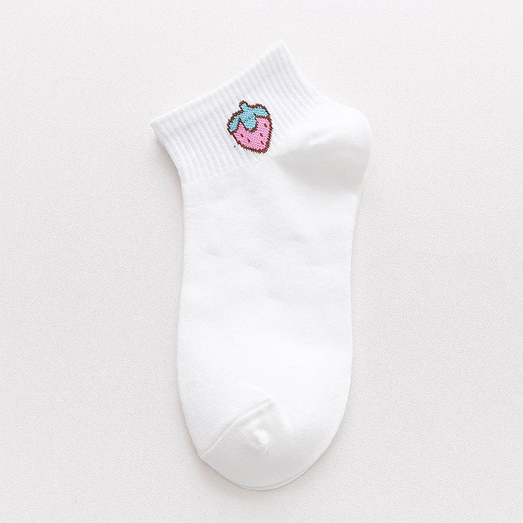 3 Pairs Cute Summer Thin Section Fruit Knitting College Sailboat Socks Women Cotton Socks