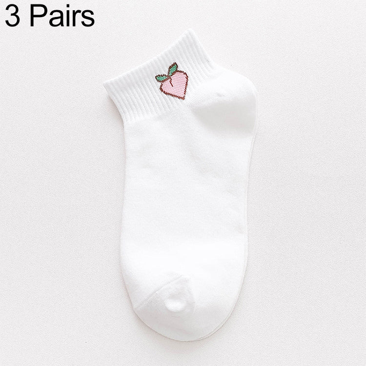 3 Pairs Cute Summer Thin Section Fruit Knitting College Sailboat Socks Women Cotton Socks