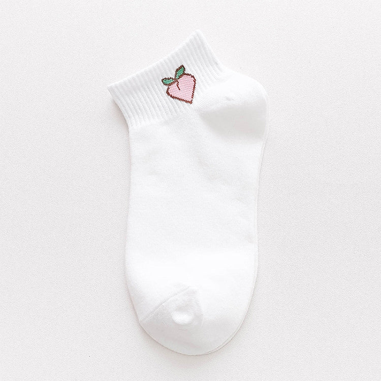 3 Pairs Cute Summer Thin Section Fruit Knitting College Sailboat Socks Women Cotton Socks