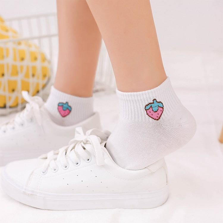 3 Pairs Cute Summer Thin Section Fruit Knitting College Sailboat Socks Women Cotton Socks