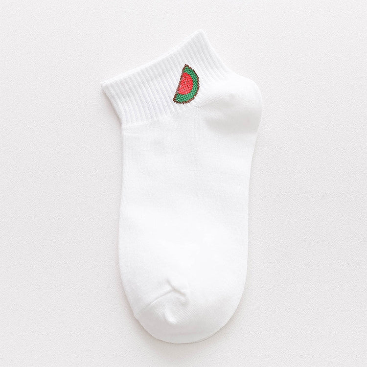 3 Pairs Cute Summer Thin Section Fruit Knitting College Sailboat Socks Women Cotton Socks