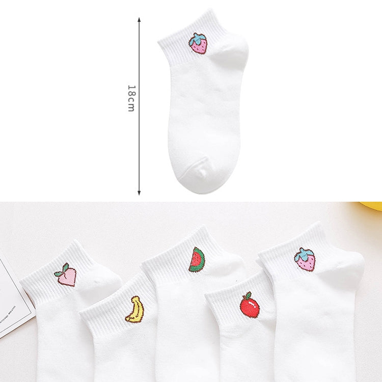 3 Pairs Cute Summer Thin Section Fruit Knitting College Sailboat Socks Women Cotton Socks