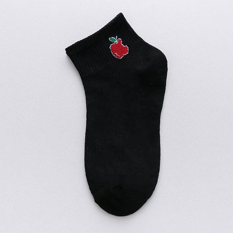 3 Pairs Cute Summer Thin Section Fruit Knitting College Sailboat Socks Women Cotton Socks