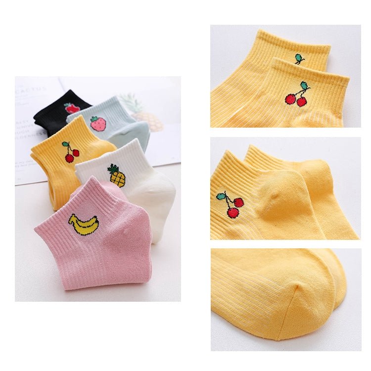 3 Pairs Cute Summer Thin Section Fruit Knitting College Sailboat Socks Women Cotton Socks