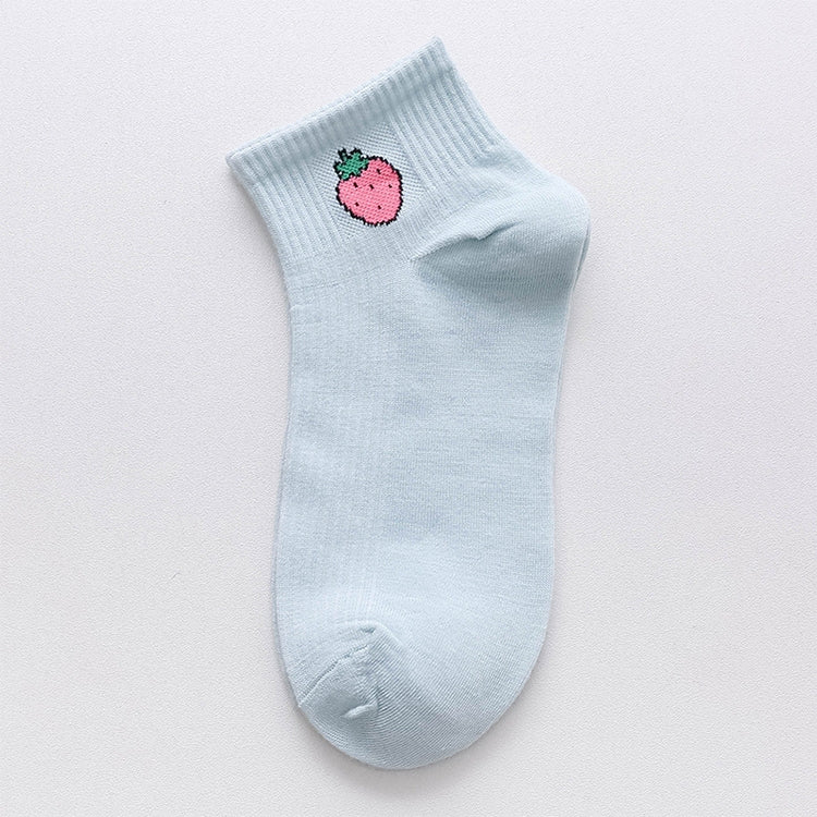 3 Pairs Cute Summer Thin Section Fruit Knitting College Sailboat Socks Women Cotton Socks