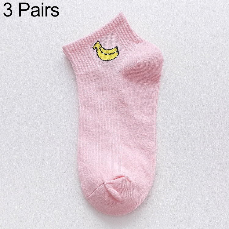 3 Pairs Cute Summer Thin Section Fruit Knitting College Sailboat Socks Women Cotton Socks