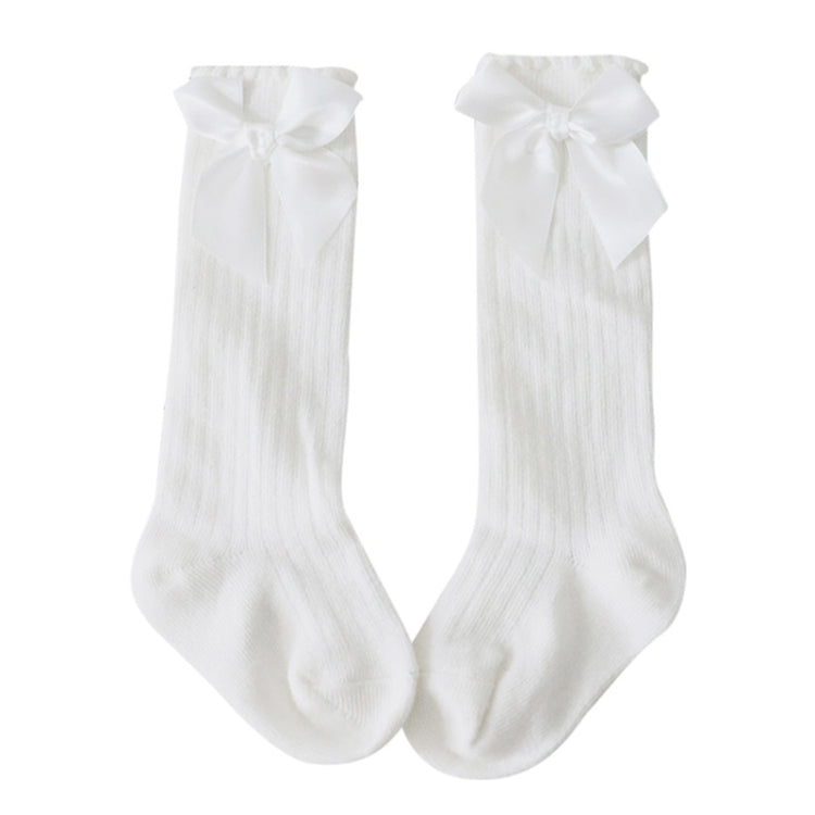 Kids Socks Toddlers Girls Big Bow Knee High Long Soft Cotton Lace baby Socks, Size:S