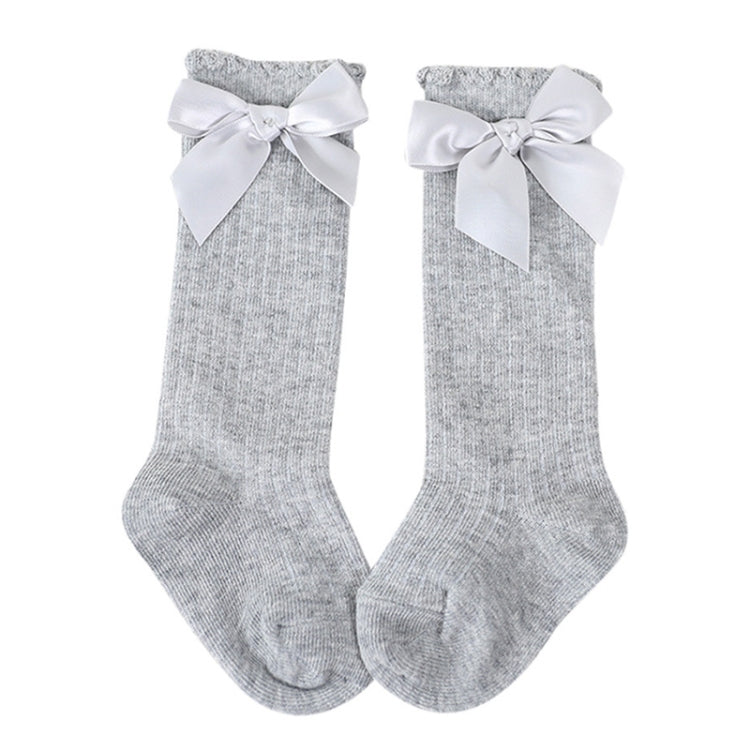 Kids Socks Toddlers Girls Big Bow Knee High Long Soft Cotton Lace baby Socks, Size:M