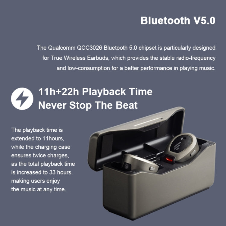 Edifier TWS NB ANC Active Noise Cancelling True Wireless Bluetooth Earphone(Gray)