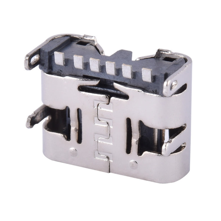 10 PCS Type-C 6P Stainless Steel Double Pressure Shrapnel Female Seat