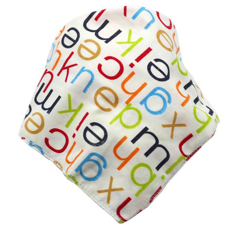 3 PCS Baby Saliva Towel Cotton Triangle Towel Baby Double-click Snap Turban Bib