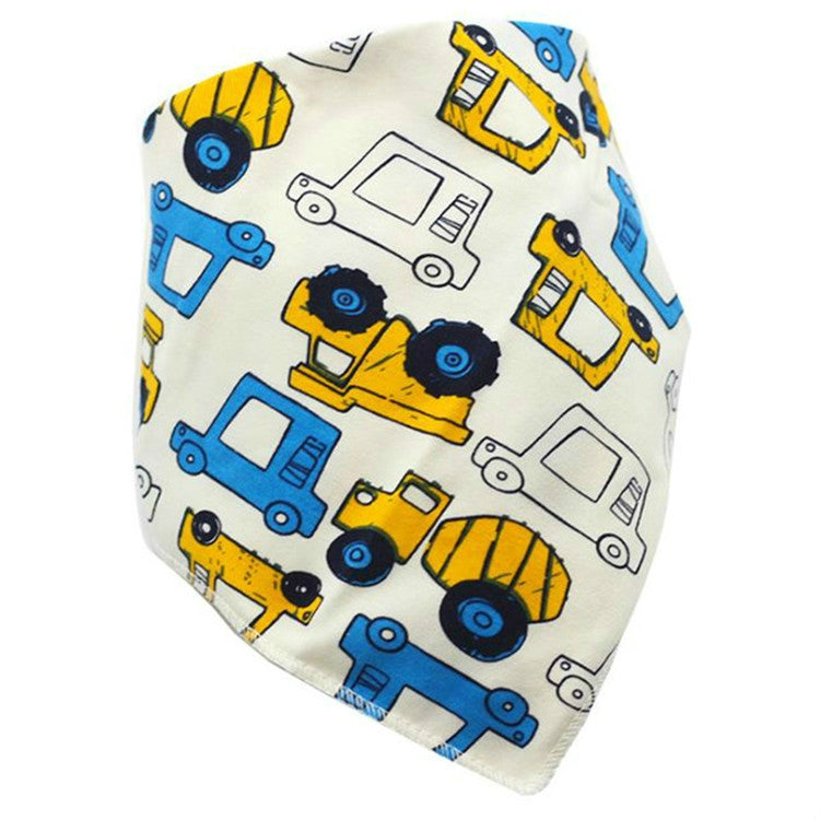 3 PCS Baby Saliva Towel Cotton Triangle Towel Baby Double-click Snap Turban Bib