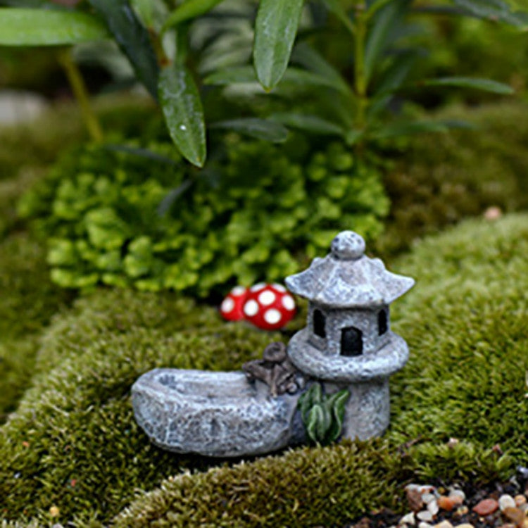 2 PCS Pool Towers Micro Landscape Ornaments Succulents Ornaments Doll Ornaments(Gray)