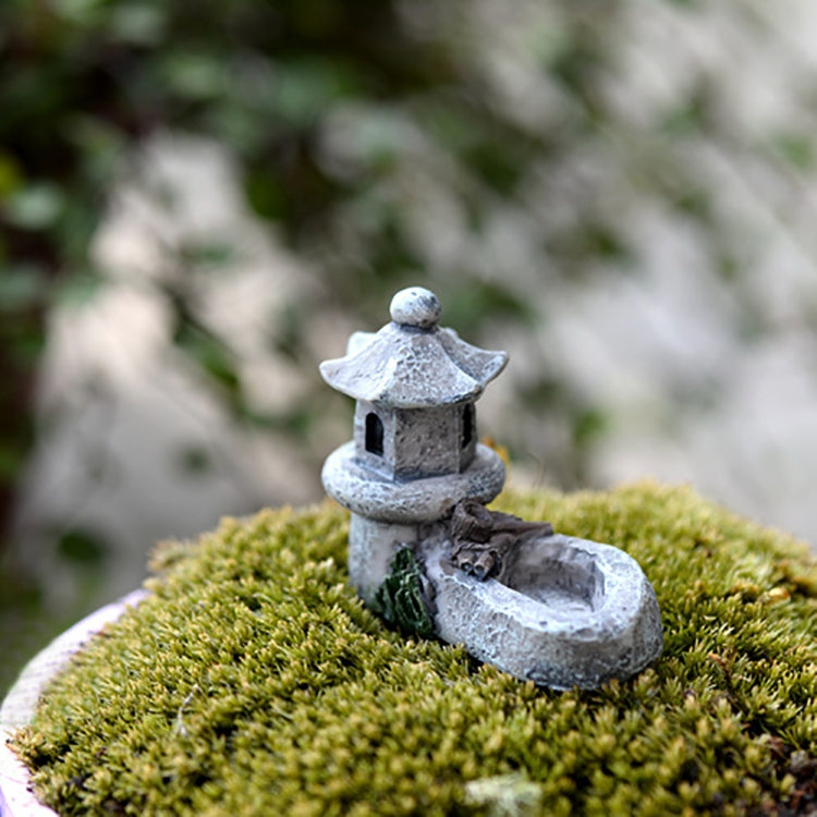 2 PCS Pool Towers Micro Landscape Ornaments Succulents Ornaments Doll Ornaments(Gray)