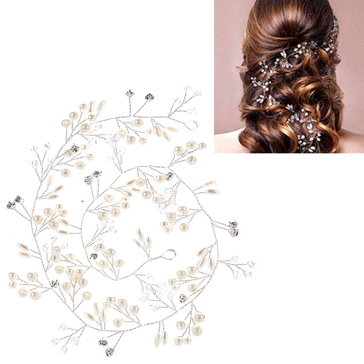 50cm Wedding Fashion Headdress Bride Handmade Wedding Crown Floral Pearl Hair Accessories Hairpin Ornaments