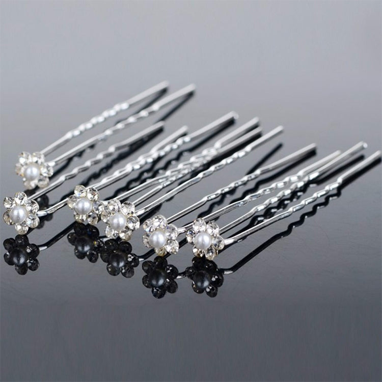 40 PCS Antique Silver Plated Women Wedding Hair Pins Jewelry Accessories Simulated Pearl Flower Bridal Hair Clips