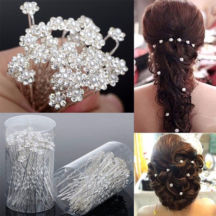 40 PCS Antique Silver Plated Women Wedding Hair Pins Jewelry Accessories Simulated Pearl Flower Bridal Hair Clips