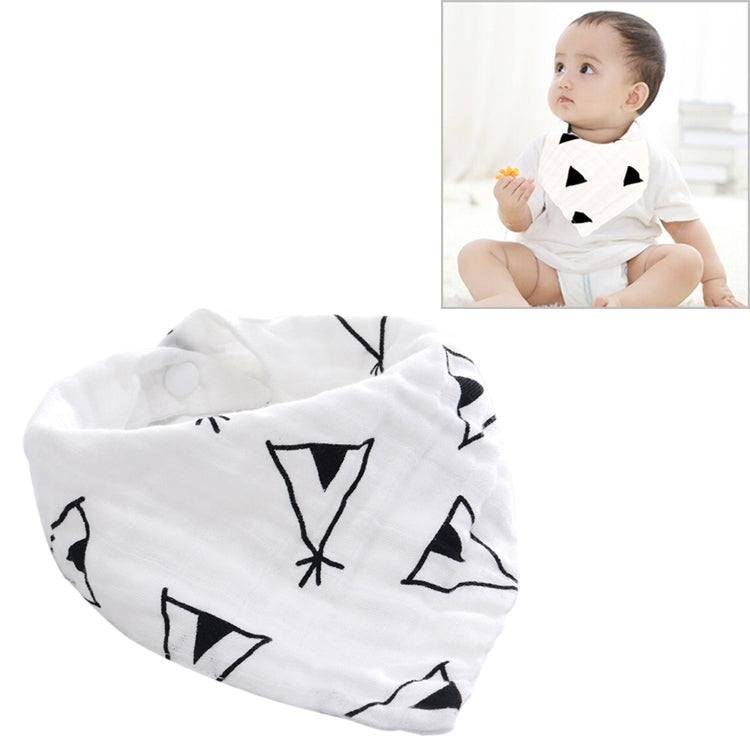Cotton Multi-layer Printed Double Snap Triangle Scarf Bib Children Saliva Towel