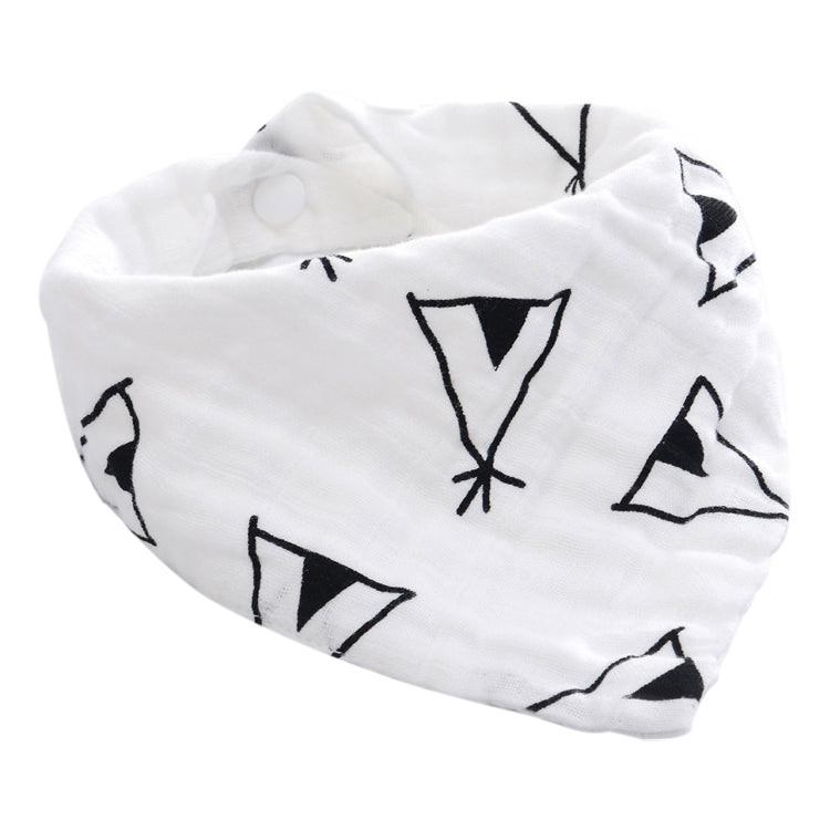 Cotton Multi-layer Printed Double Snap Triangle Scarf Bib Children Saliva Towel