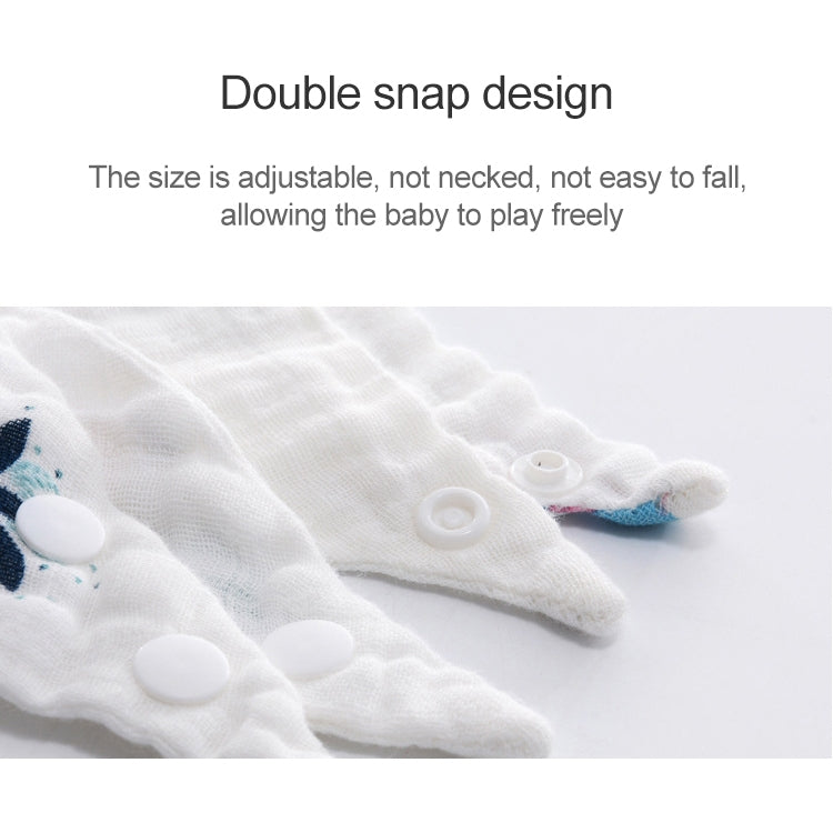 Cotton Multi-layer Printed Double Snap Triangle Scarf Bib Children Saliva Towel