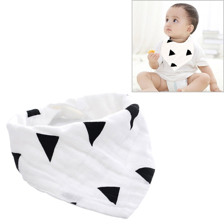 Cotton Multi-layer Printed Double Snap Triangle Scarf Bib Children Saliva Towel