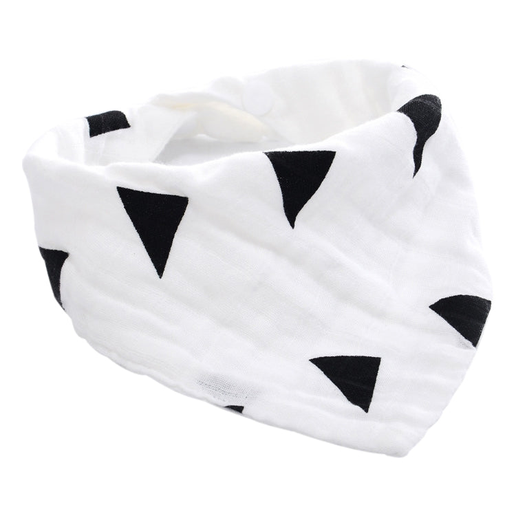 Cotton Multi-layer Printed Double Snap Triangle Scarf Bib Children Saliva Towel