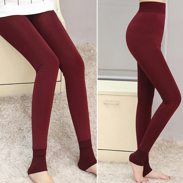 2 PCS Autumn and Winter Models Plus Velvet Thick Stepping Base Women Slim Slimming Warm Pants, Size:M