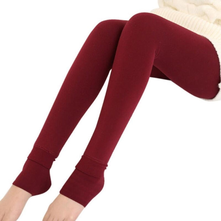2 PCS Autumn and Winter Models Plus Velvet Thick Stepping Base Women Slim Slimming Warm Pants, Size:M