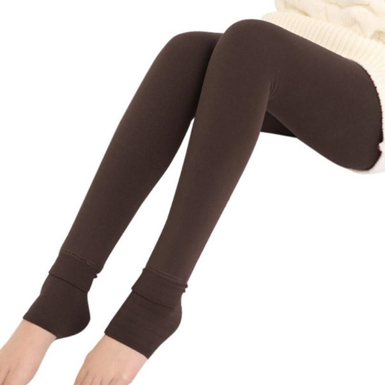 2 PCS Autumn and Winter Models Plus Velvet Thick Stepping Base Women Slim Slimming Warm Pants, Size:M