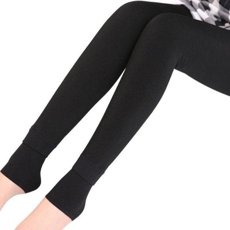 2 PCS Autumn and Winter Models Plus Velvet Thick Stepping Base Women Slim Slimming Warm Pants, Size:M