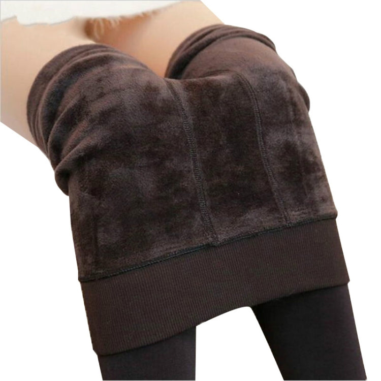 2 PCS Autumn and Winter Models Plus Velvet Thick Stepping Base Women Slim Slimming Warm Pants, Size:M