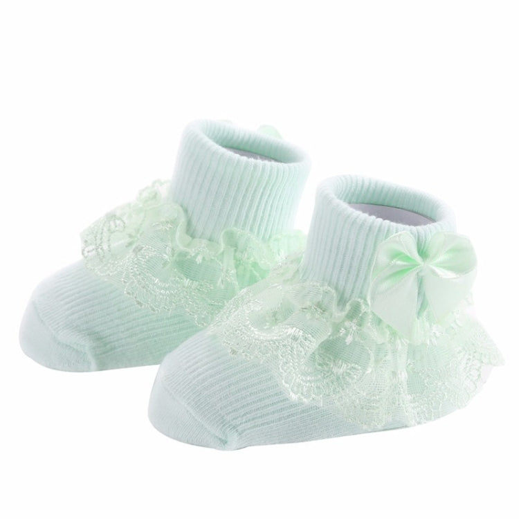 3 Pairs Bow Lace Baby Socks Newborn Cotton Baby Sock, Size:S