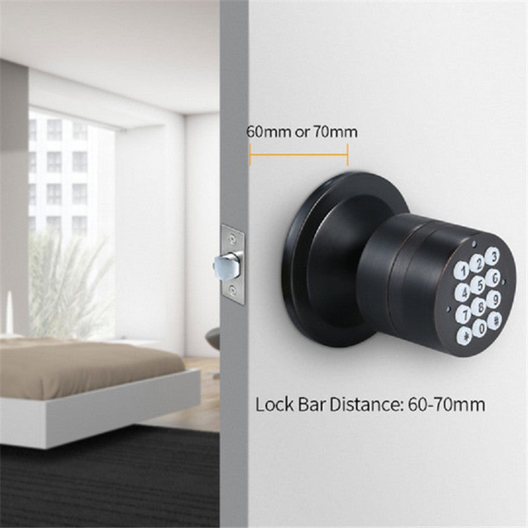 Spherical Electronic Code Door Lock Replaceable Ball Lock, Color:Black