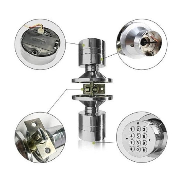 Spherical Electronic Code Door Lock Replaceable Ball Lock, Color:Black