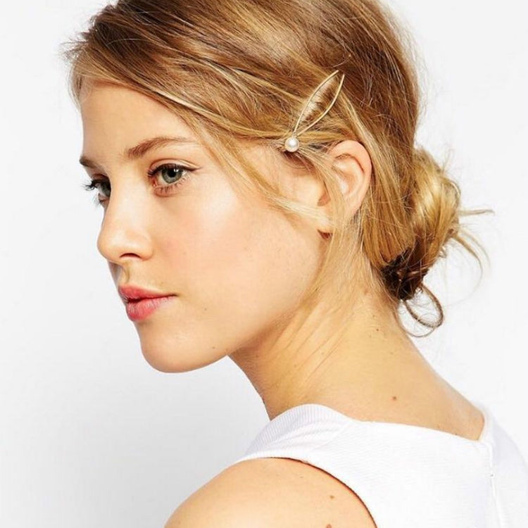 3 PCS Simple Fashion Jewelry Hairpins Clips Hairpins Hairpins Plated Women Pearl Hair Clips Bridal Headdress(Gold)
