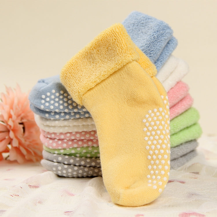 3 Pairs Cotton Baby Socks Thicken Warm Newborn Anti Slip Floor Sock, Size:S