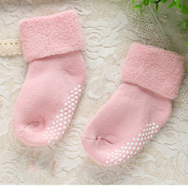 3 Pairs Cotton Baby Socks Thicken Warm Newborn Anti Slip Floor Sock, Size:S