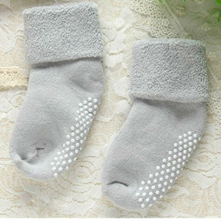 3 Pairs Cotton Baby Socks Thicken Warm Newborn Anti Slip Floor Sock, Size:S
