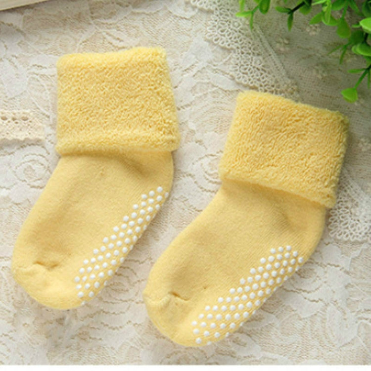 3 Pairs Cotton Baby Socks Thicken Warm Newborn Anti Slip Floor Sock, Size:S
