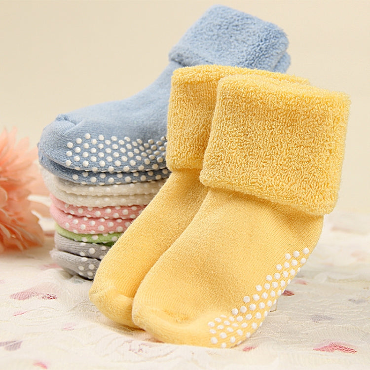 3 Pairs Cotton Baby Socks Thicken Warm Newborn Anti Slip Floor Sock, Size:S