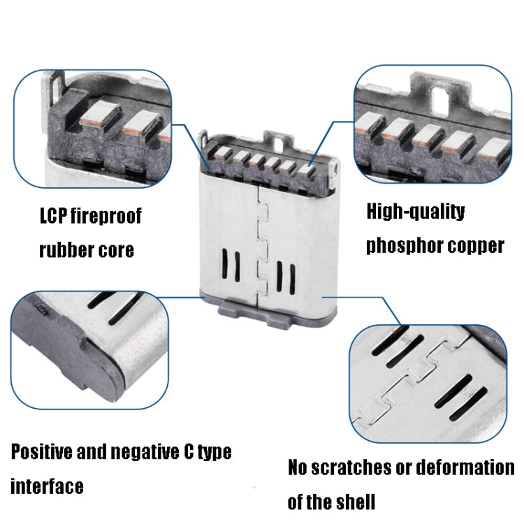 10 PCS Type-C 6P Fast-Charging Female Stand
