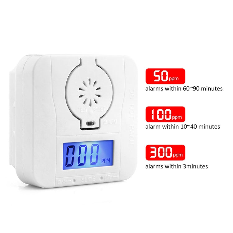 Mini CO Carbon Monoxide Smoke Detector Alarm Poisoning Gas Warning Sensor Security Poisoning Alarm with LCD Display