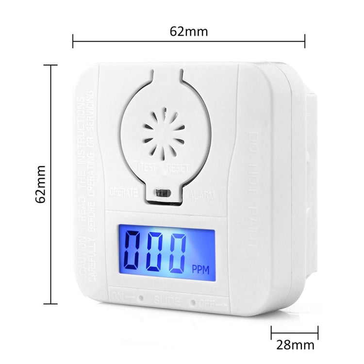 Mini CO Carbon Monoxide Smoke Detector Alarm Poisoning Gas Warning Sensor Security Poisoning Alarm with LCD Display