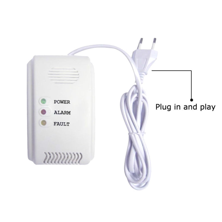 Home Security Combustible Gas Leak Alert Detector Voice Alarm Sensor, EU Plug