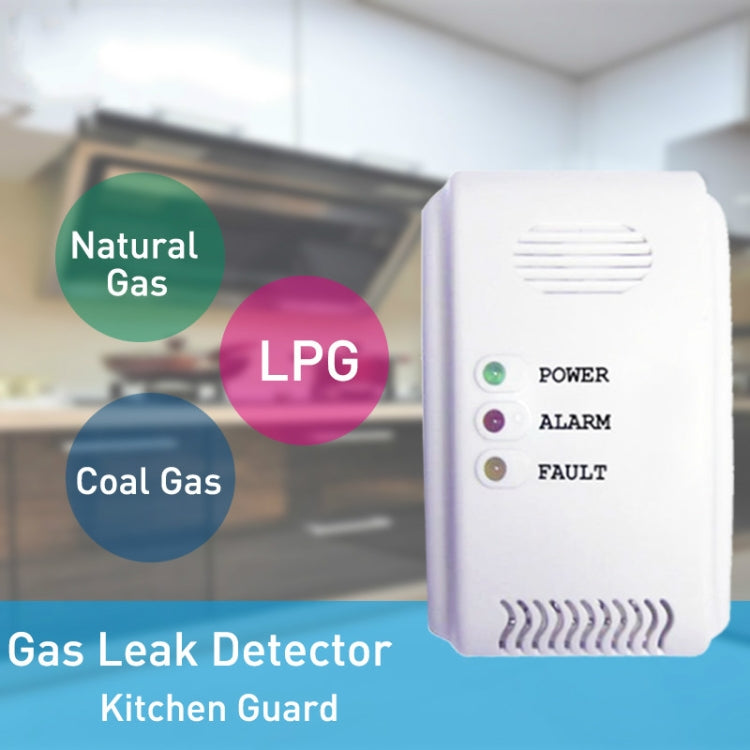 Home Security Combustible Gas Leak Alert Detector Voice Alarm Sensor, EU Plug