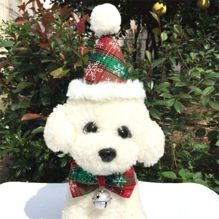 2 PCS Pet Christmas Hat and Bow Tie Set Holiday Accessories(Hat + Bow Tie)